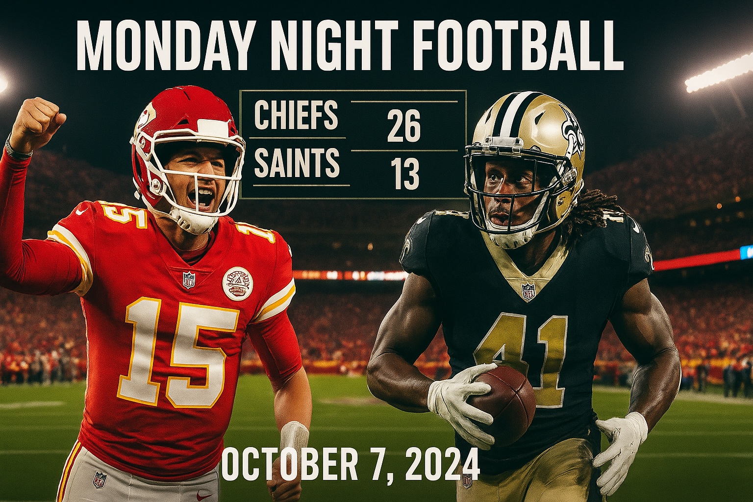 New Orleans Saints vs Kansas City Chiefs Match Player Stats
