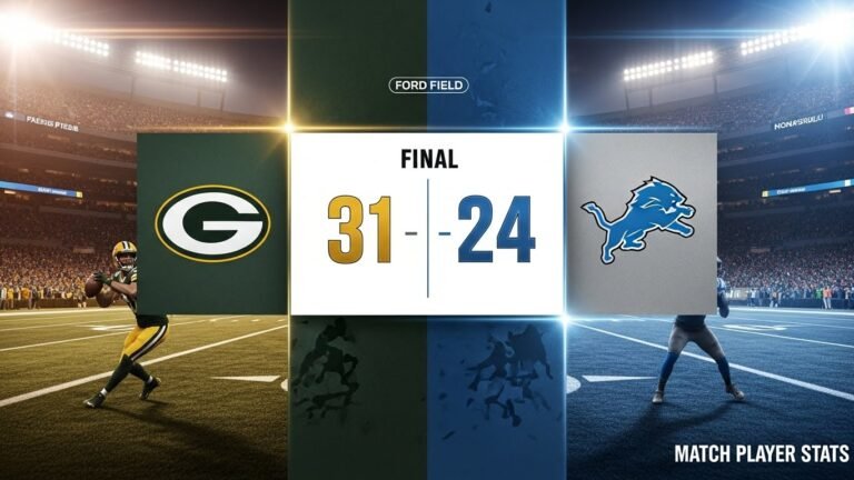 Green Bay Packers vs Detroit Lions Match Player Stats