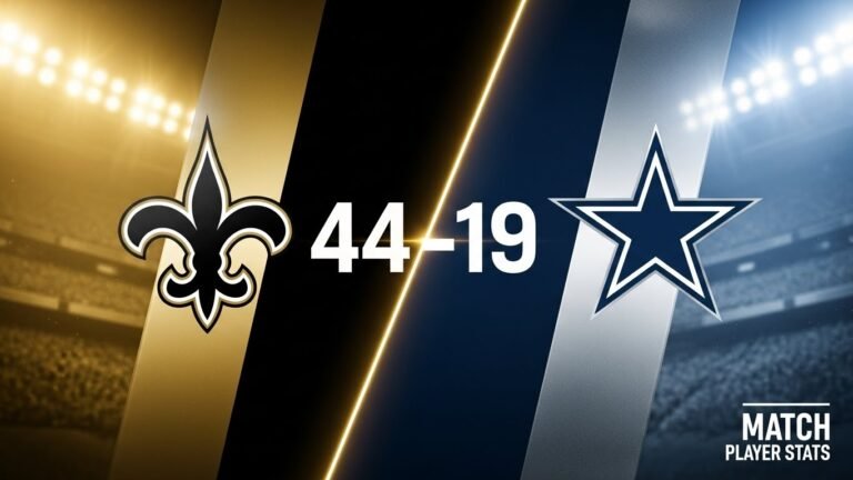 New Orleans Saints vs Dallas Cowboys Match Player Stats