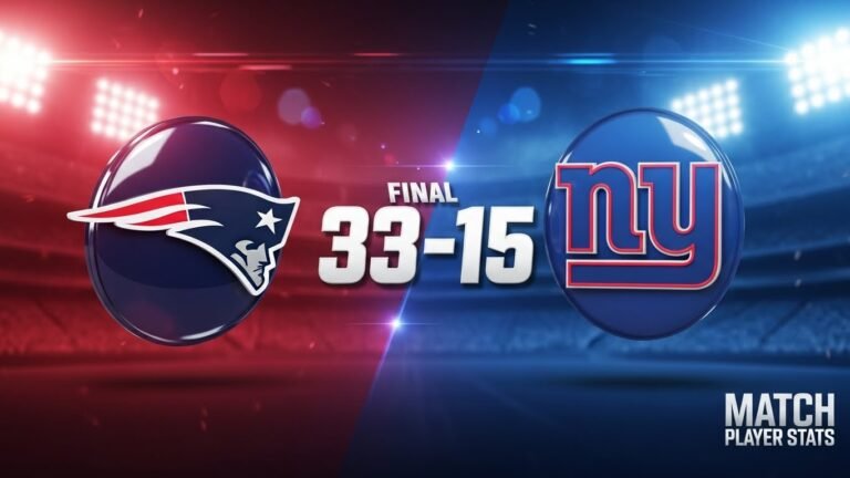 New England Patriots vs New York Giants Match Player Stats