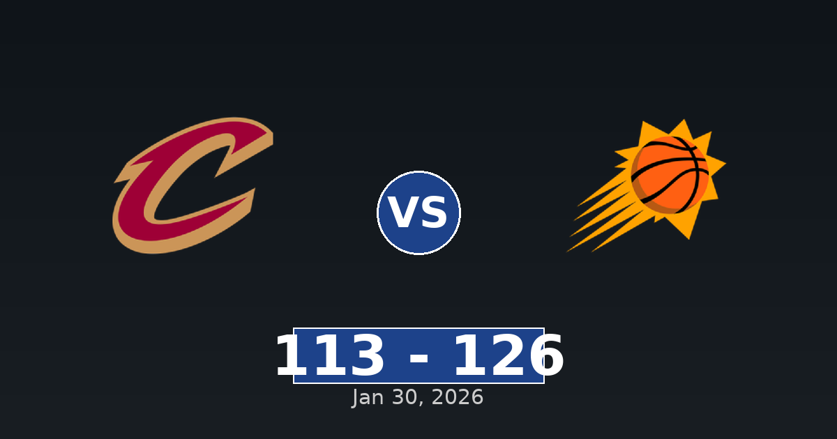 Cleveland Cavaliers vs Phoenix Suns Match Player Stats