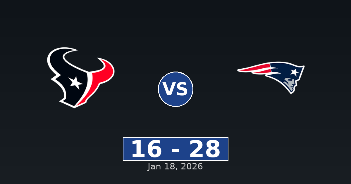 Houston Texans vs New England Patriots Match Player Stats