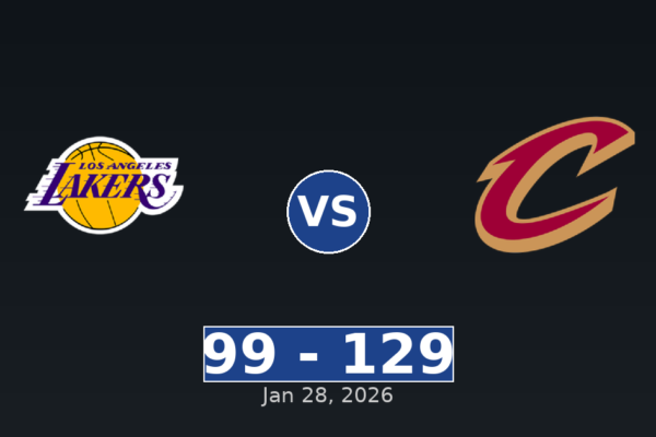 Los Angeles Lakers vs Cleveland Cavaliers Match Player Stats
