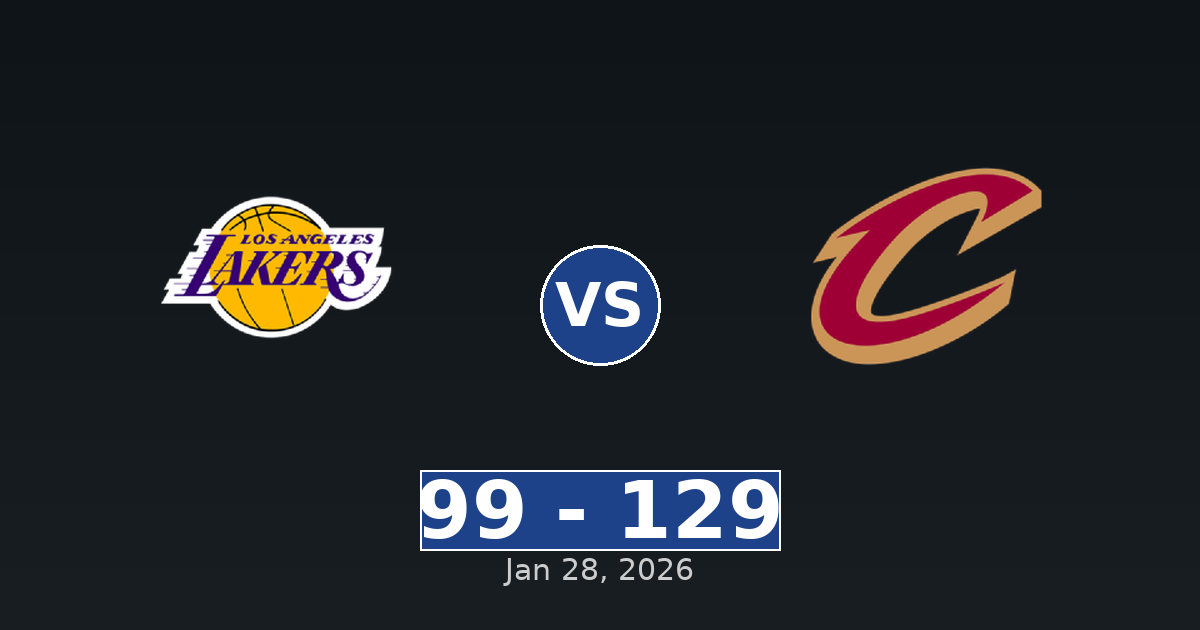 Los Angeles Lakers vs Cleveland Cavaliers Match Player Stats