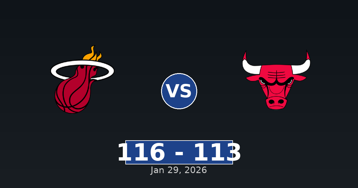 Miami Heat vs Chicago Bulls Match Player Stats