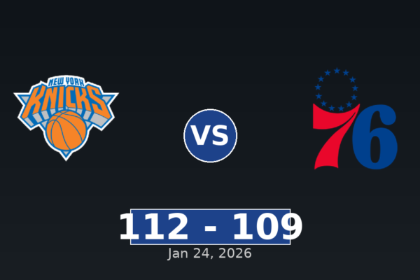 New York Knicks vs Philadelphia 76ers Match Player Stats
