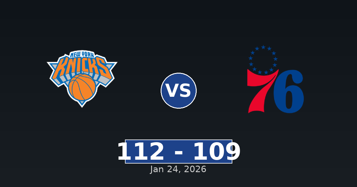 New York Knicks vs Philadelphia 76ers Match Player Stats