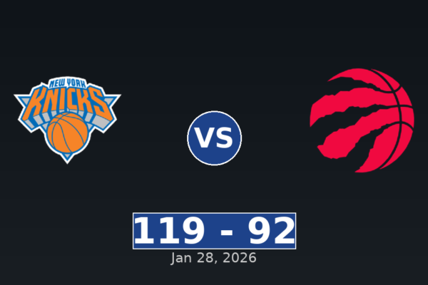 New York Knicks vs Toronto Raptors Match Player Stats