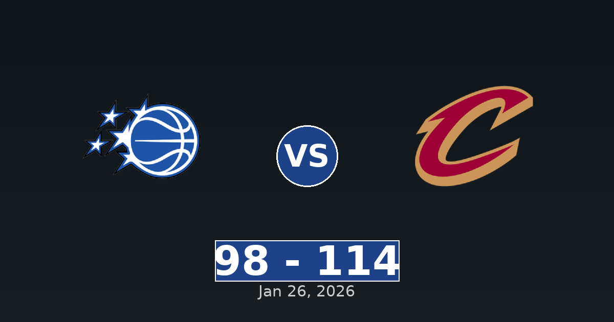 Orlando Magic vs Cleveland Cavaliers Match Player Stats