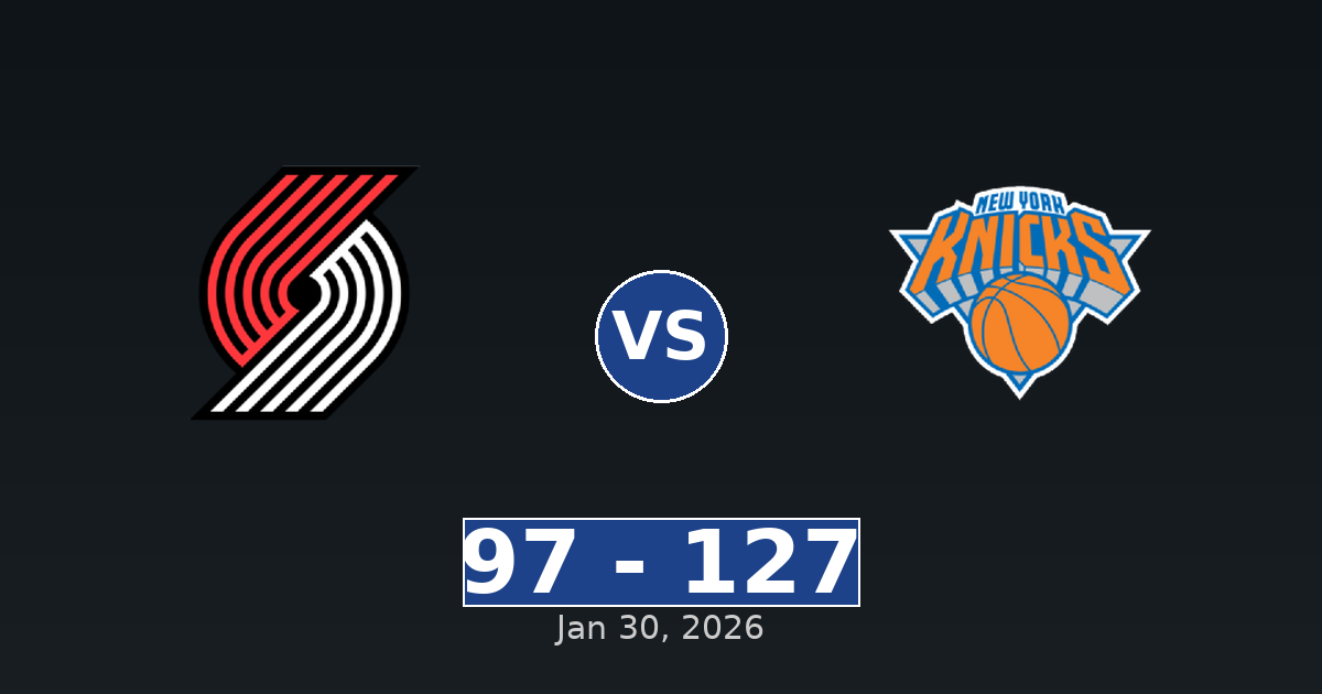 Portland Trail Blazers vs New York Knicks Match Player Stats