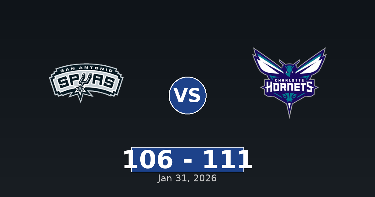 San Antonio Spurs vs Charlotte Hornets Match Player Stats
