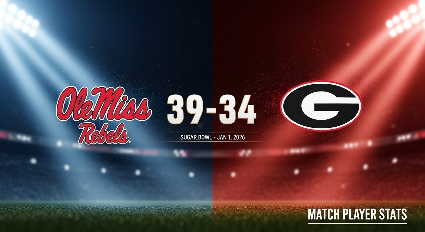 Ole Miss Rebels Football vs Georgia Bulldogs Football Match Player Stats