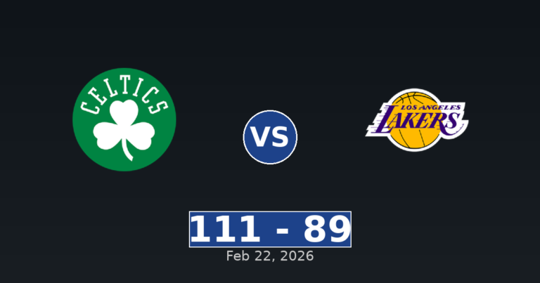 Boston Celtics vs Los Angeles Lakers Match Player Stats