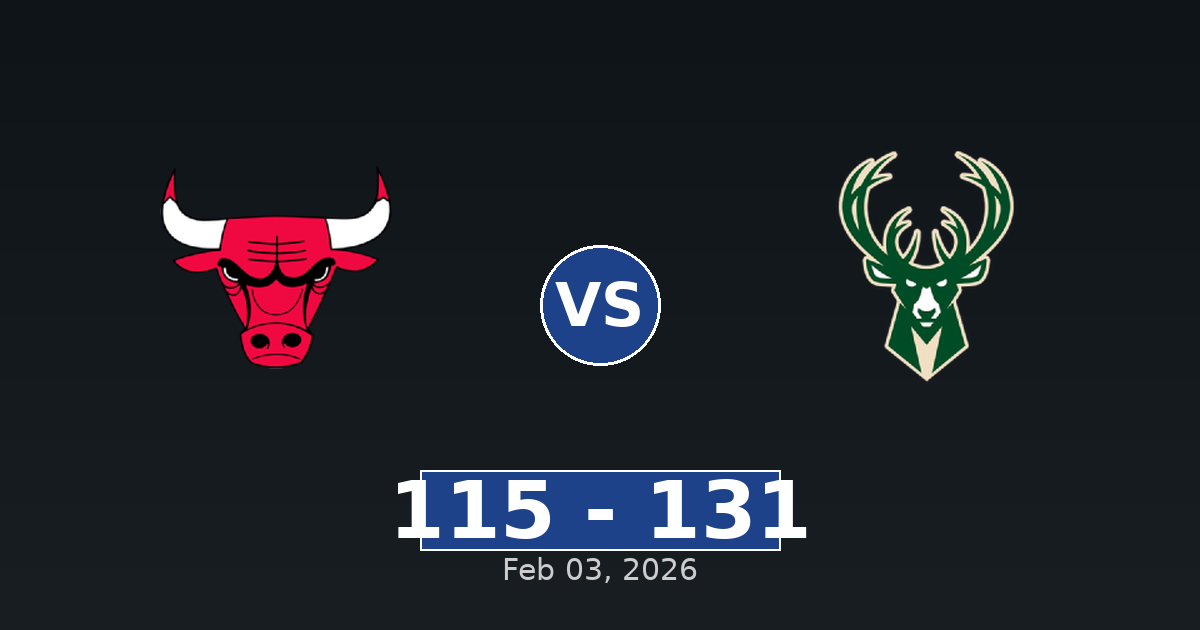 Chicago Bulls vs Milwaukee Bucks Match Player Stats