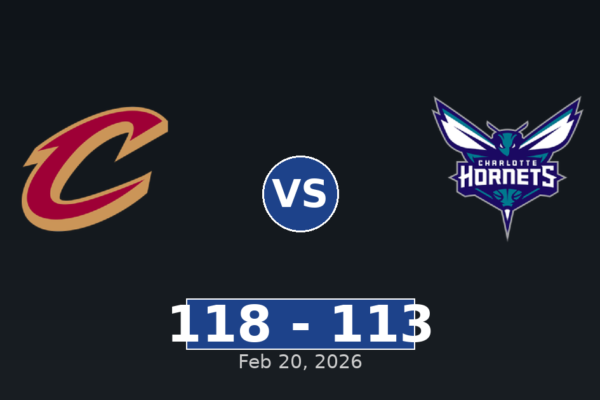 Cleveland Cavaliers vs Charlotte Hornets Match Player Stats