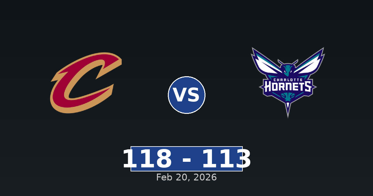 Cleveland Cavaliers vs Charlotte Hornets Match Player Stats