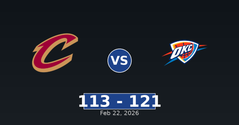 Cleveland Cavaliers vs Oklahoma City Thunder Match Player Stats