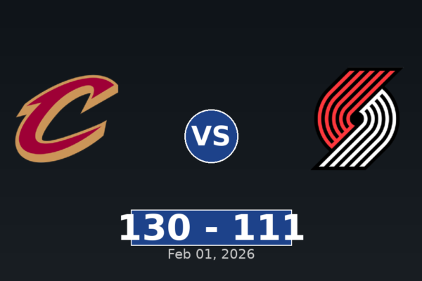 Cleveland Cavaliers vs Portland Trail Blazers Match Player Stats