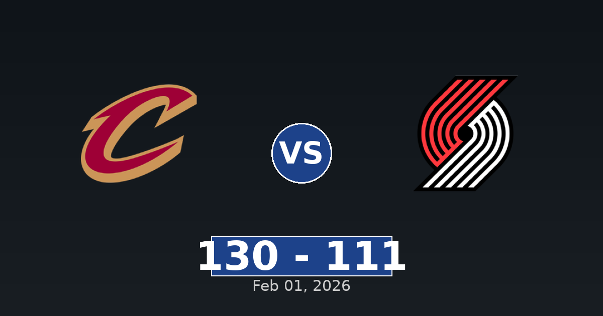 Cleveland Cavaliers vs Portland Trail Blazers Match Player Stats