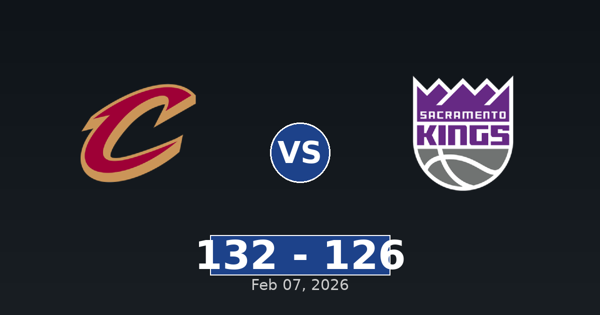 Cleveland Cavaliers vs Sacramento Kings Match Player Stats