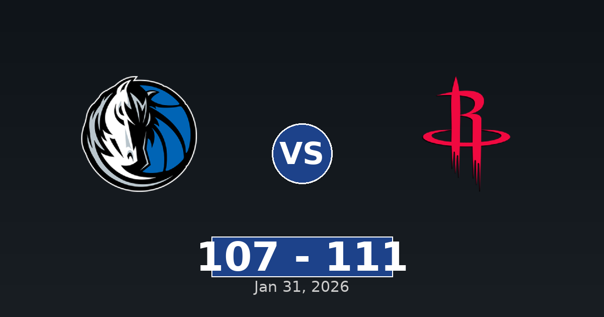 Dallas Mavericks vs Houston Rockets Match Player Stats