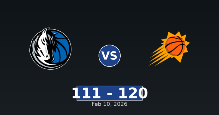 Dallas Mavericks vs Phoenix Suns Match Player Stats