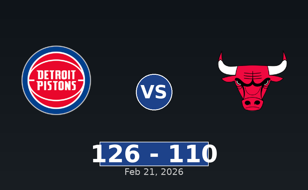 Detroit Pistons vs Chicago Bulls Match Player Stats
