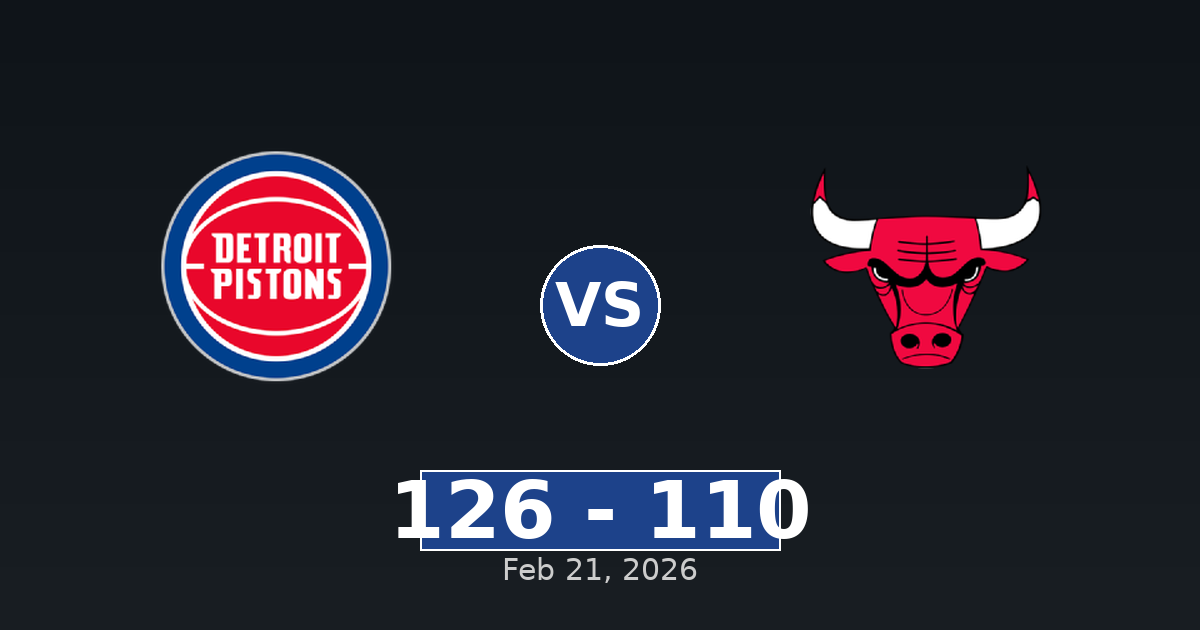 Detroit Pistons vs Chicago Bulls Match Player Stats
