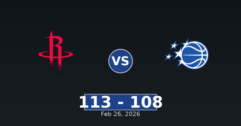 Houston Rockets vs Orlando Magic Match Player Stats