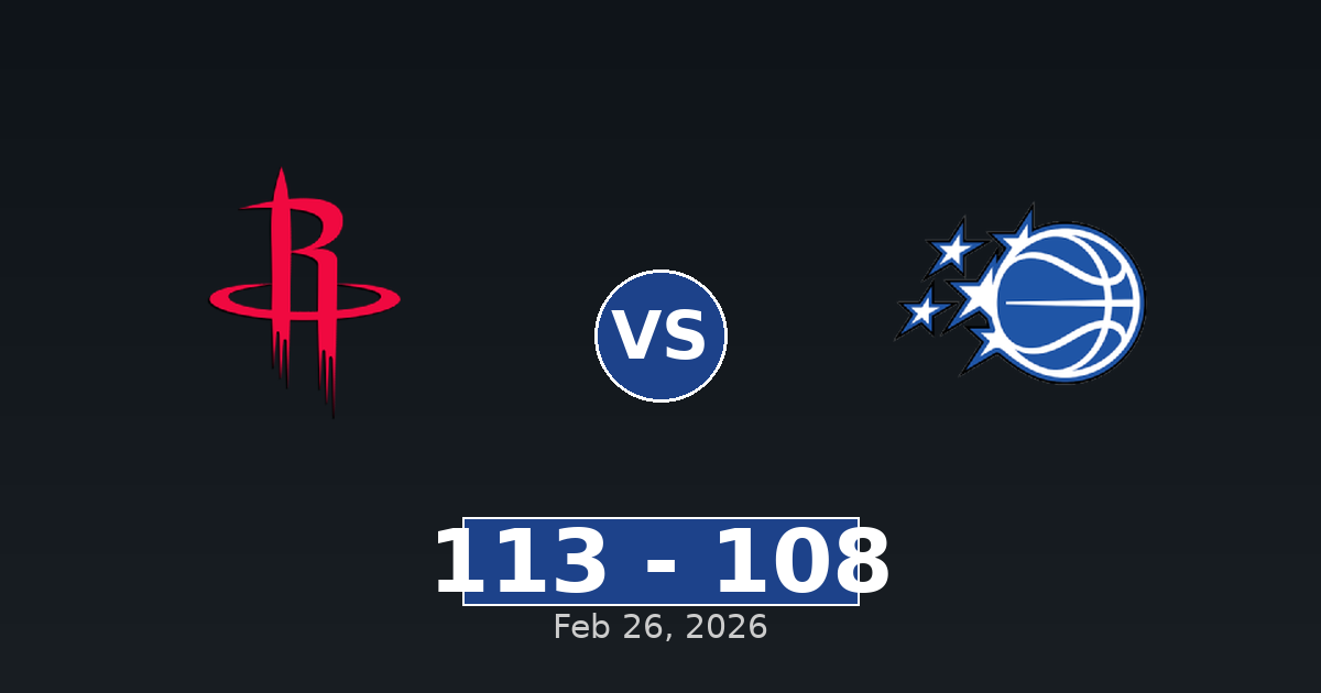 Houston Rockets vs Orlando Magic Match Player Stats