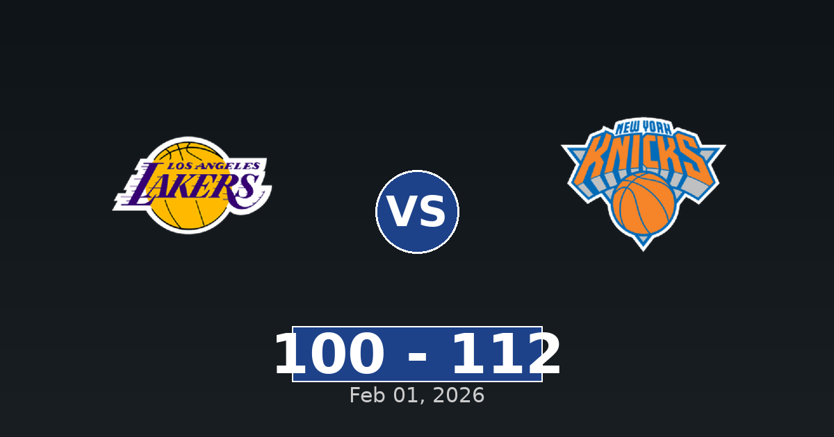 Los Angeles Lakers vs New York Knicks Match Player Stats