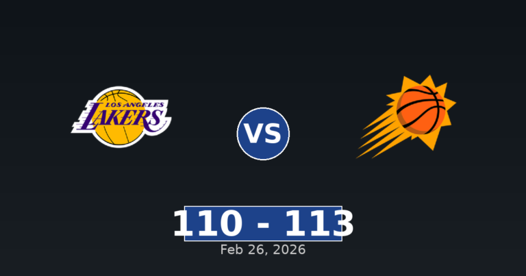 Los Angeles Lakers vs Phoenix Suns Match Player Stats