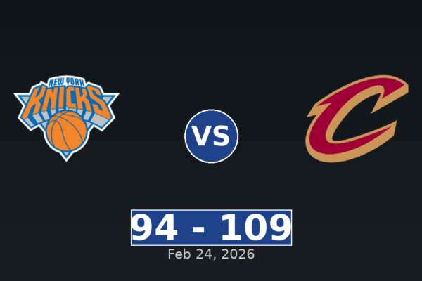 New York Knicks vs Cleveland Cavaliers Match Player Stats