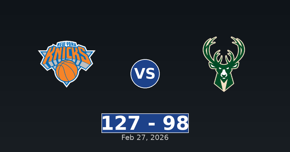 New York Knicks vs Milwaukee Bucks Match Player Stats