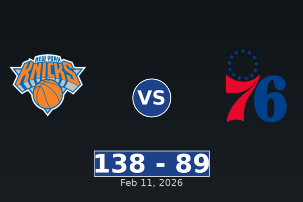 New York Knicks vs Philadelphia 76ers Match Player Stats