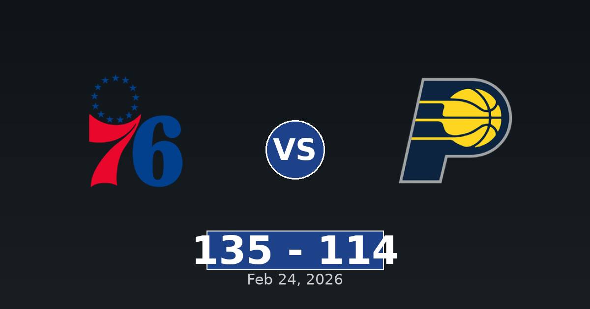 Philadelphia 76ers vs Indiana Pacers Match Player Stats