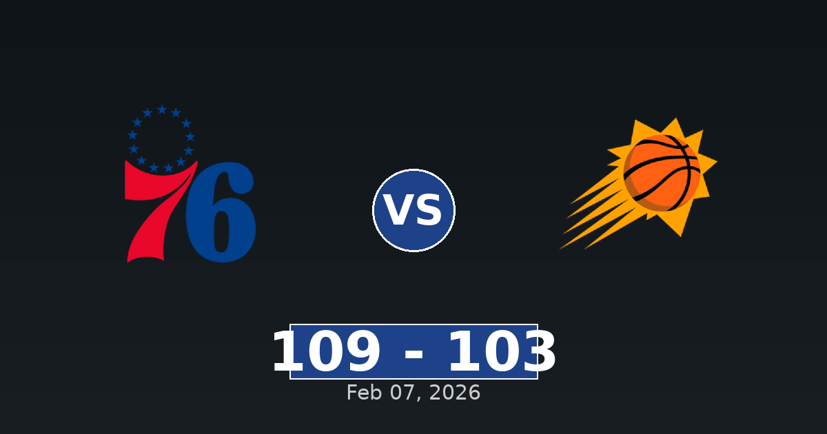 Philadelphia 76ers vs Phoenix Suns Match Player Stats