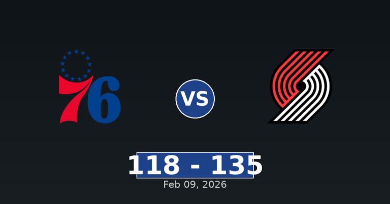 Philadelphia 76ers vs Portland Trail Blazers Match Player Stats