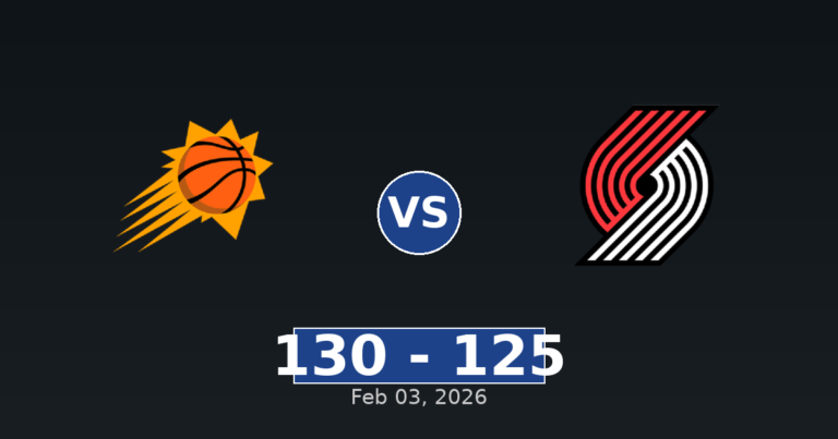 Phoenix Suns vs Portland Trail Blazers Match Player Stats