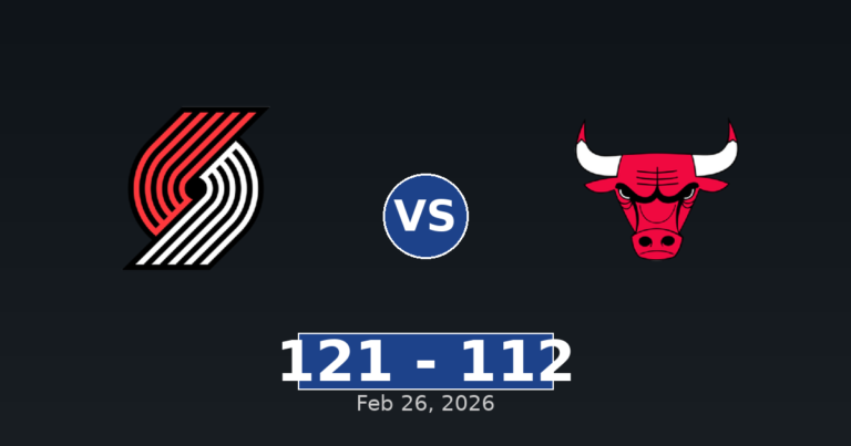 Portland Trail Blazers vs Chicago Bulls Match Player Stats