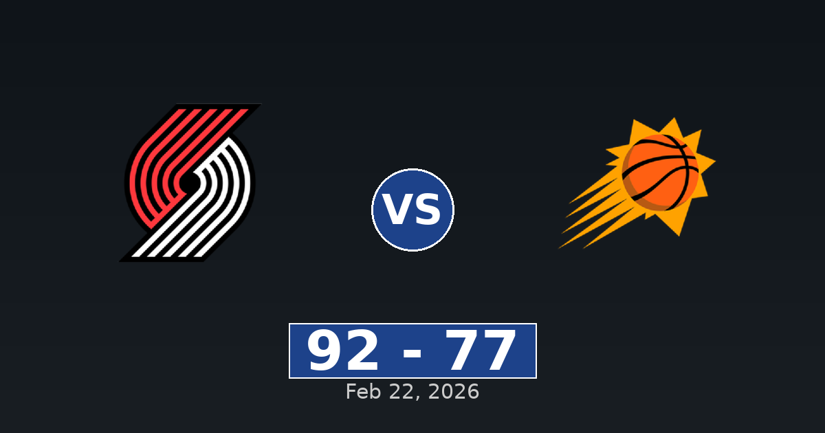 Portland Trail Blazers vs Phoenix Suns Match Player Stats