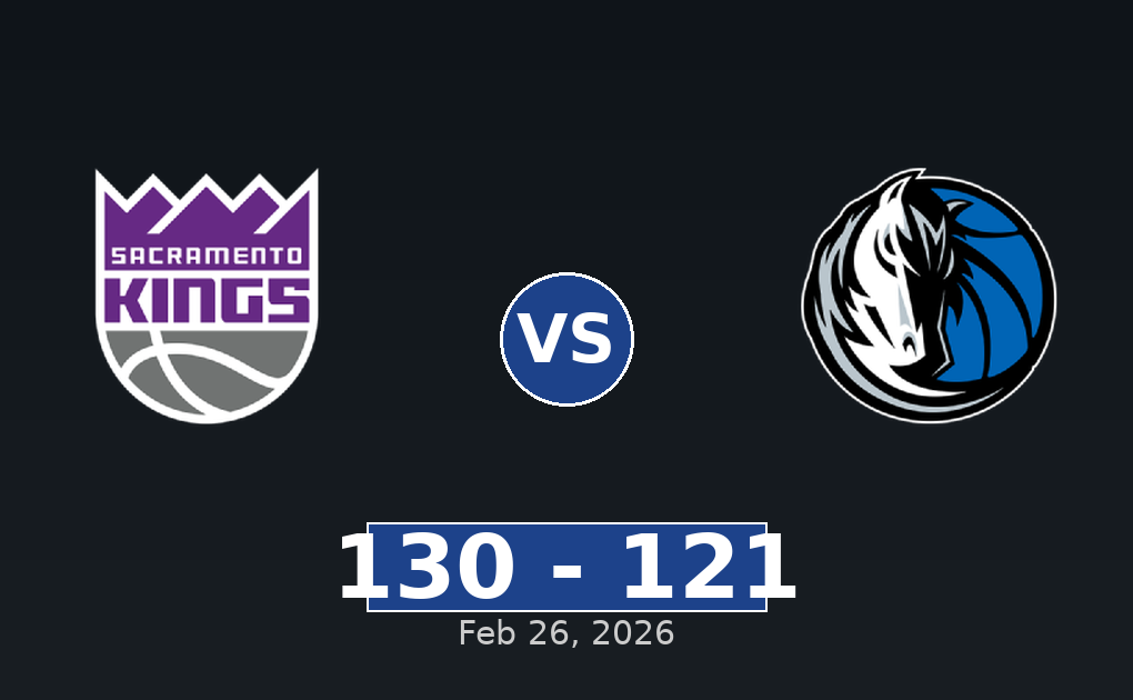 Sacramento Kings vs Dallas Mavericks Match Player Stats