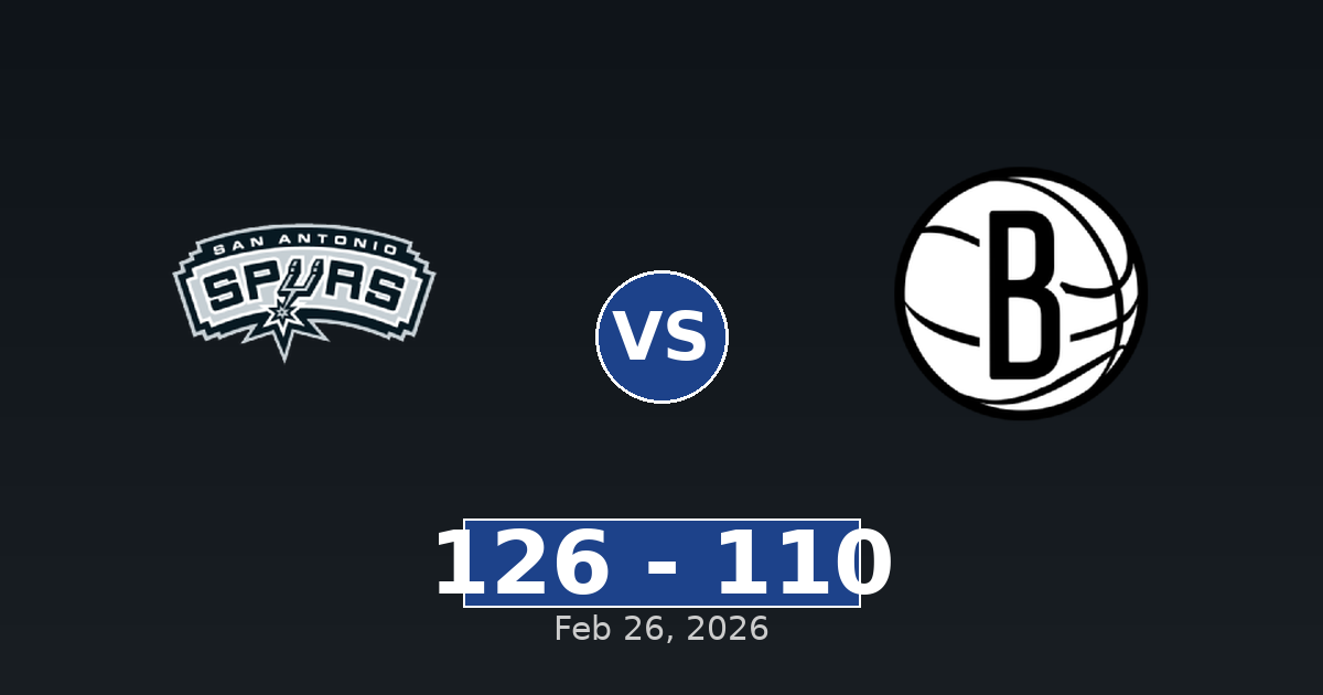 San Antonio Spurs vs Brooklyn Nets Match Player Stats