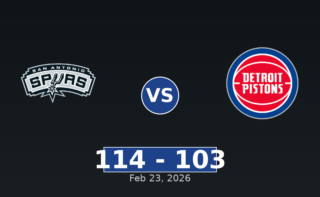 San Antonio Spurs vs Detroit Pistons Match Player Stats