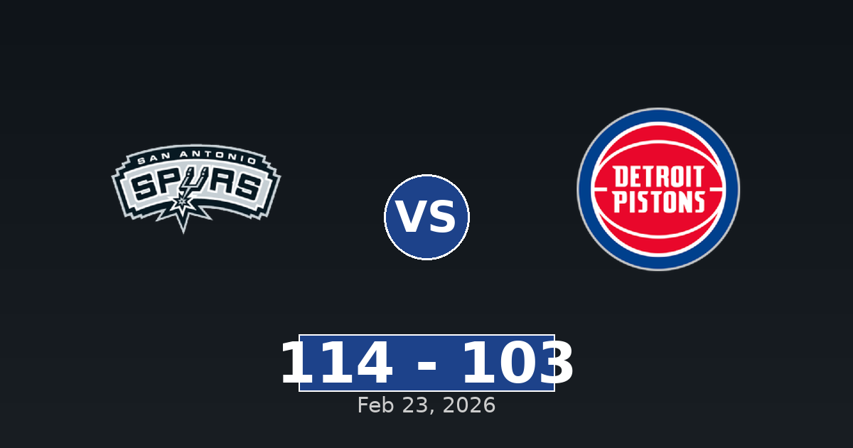 San Antonio Spurs vs Detroit Pistons Match Player Stats