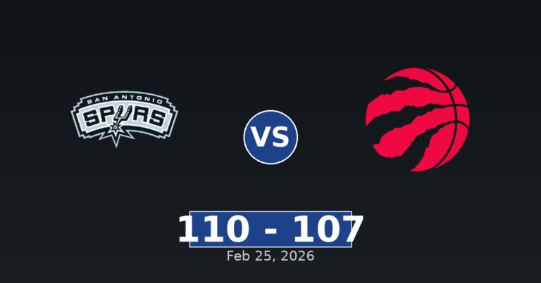 San Antonio Spurs vs Toronto Raptors Match Player Stats