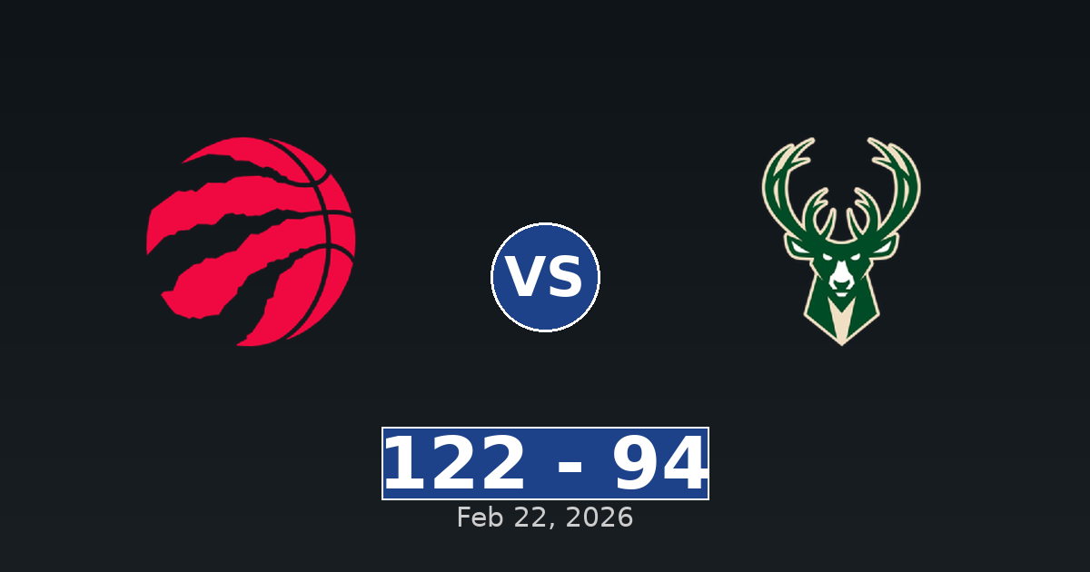 Toronto Raptors vs Milwaukee Bucks Match Player Stats