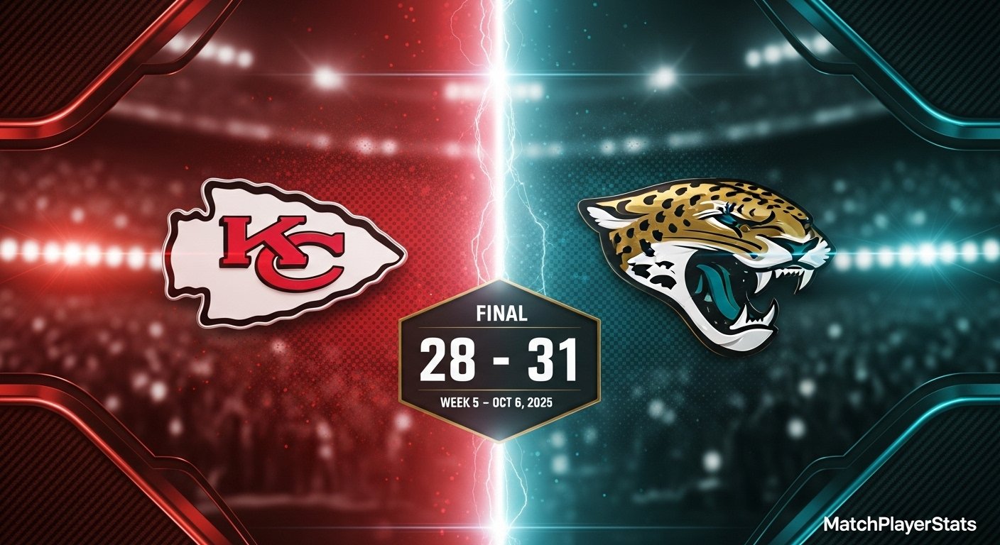 Kansas City Chiefs vs Jacksonville Jaguars Match Player Stats