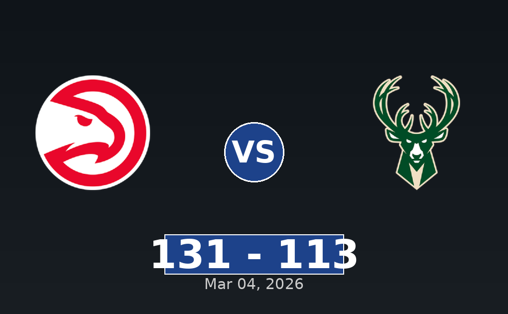 Atlanta Hawks vs Milwaukee Bucks Match Player Stats
