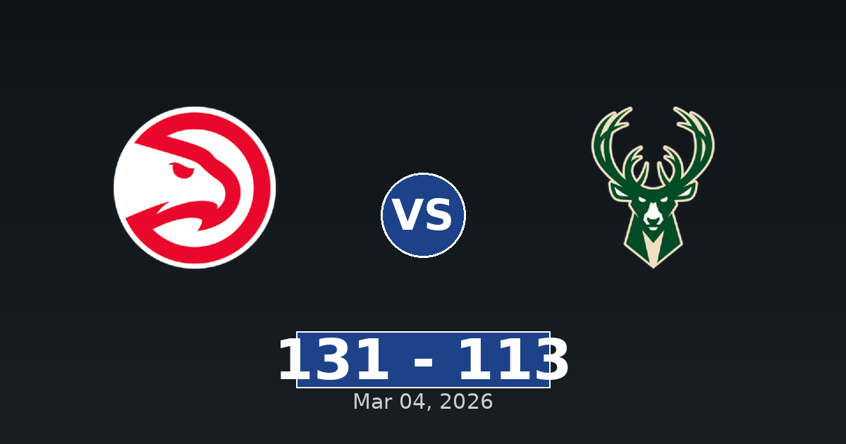 Atlanta Hawks vs Milwaukee Bucks Match Player Stats